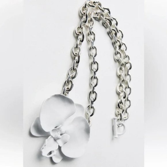 ZARA FLOWER LINK NECKLACE - Picture 3 of 4